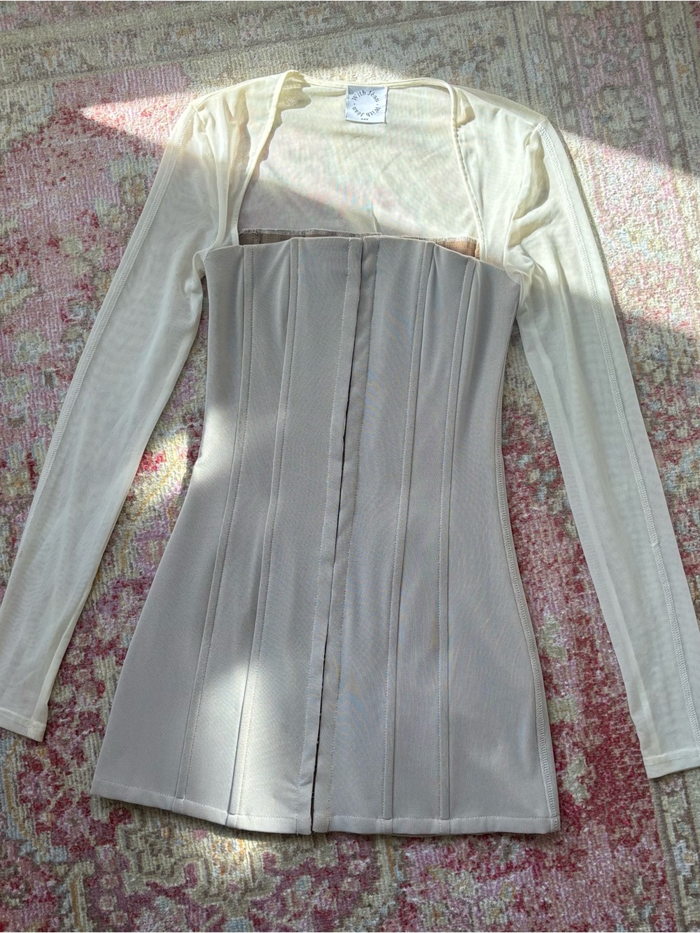 With Jean \\ corset mini dress